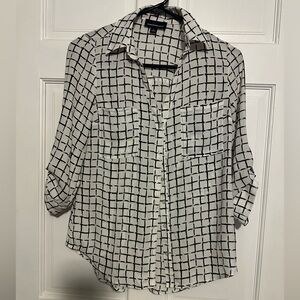 Stylish Grid Pattern Button Down Shirt